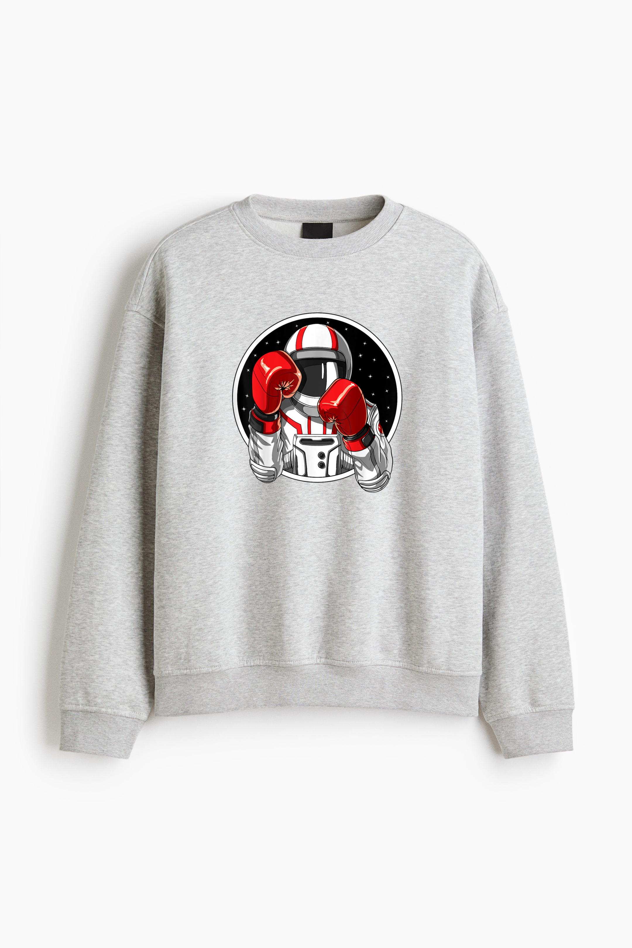 Astronaut Boxing Muay Thai Boxer Regular Fit Printed Sweatshirt 