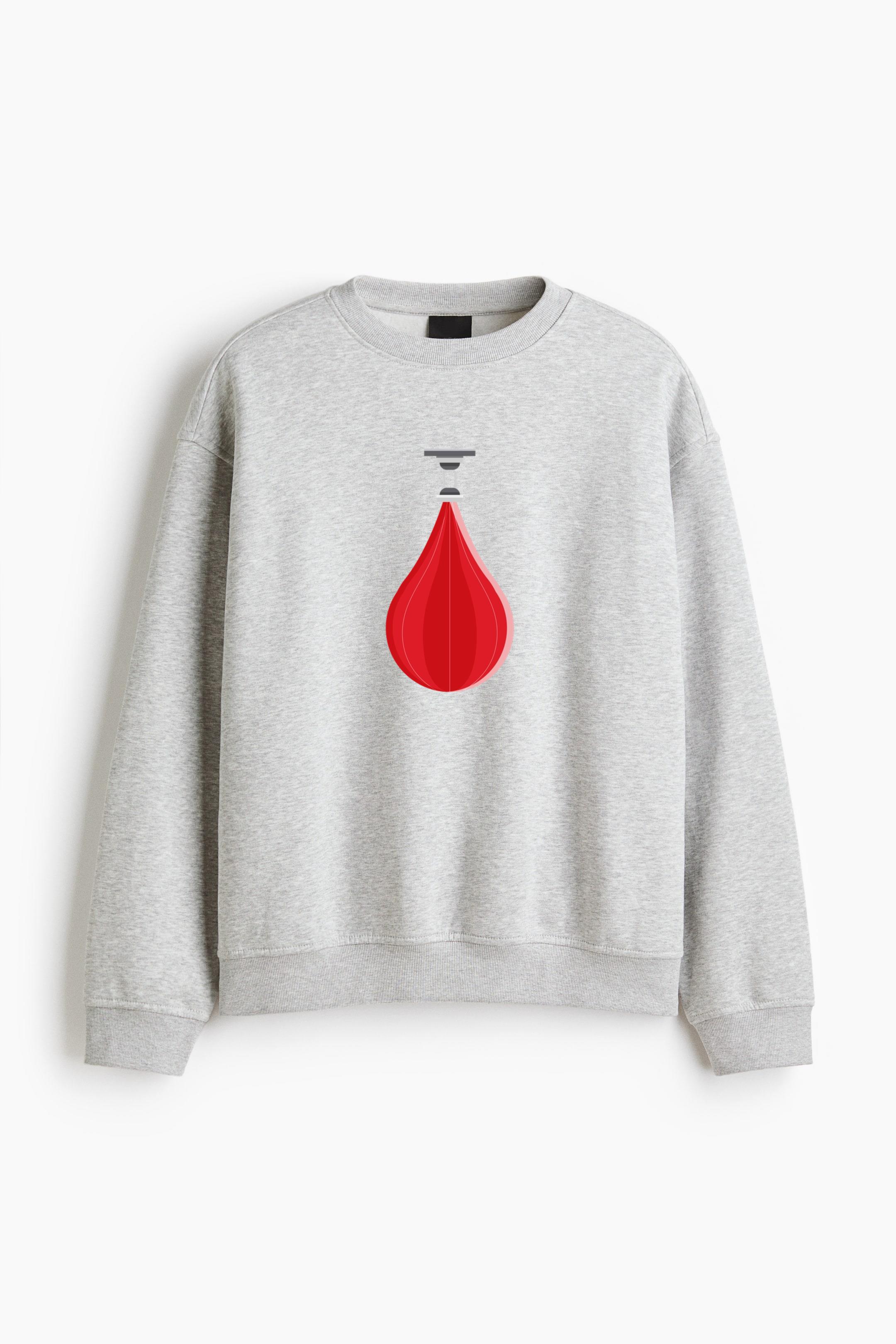 Boxing Bag Icon Design Regular Fit Printed Sweatshirt 