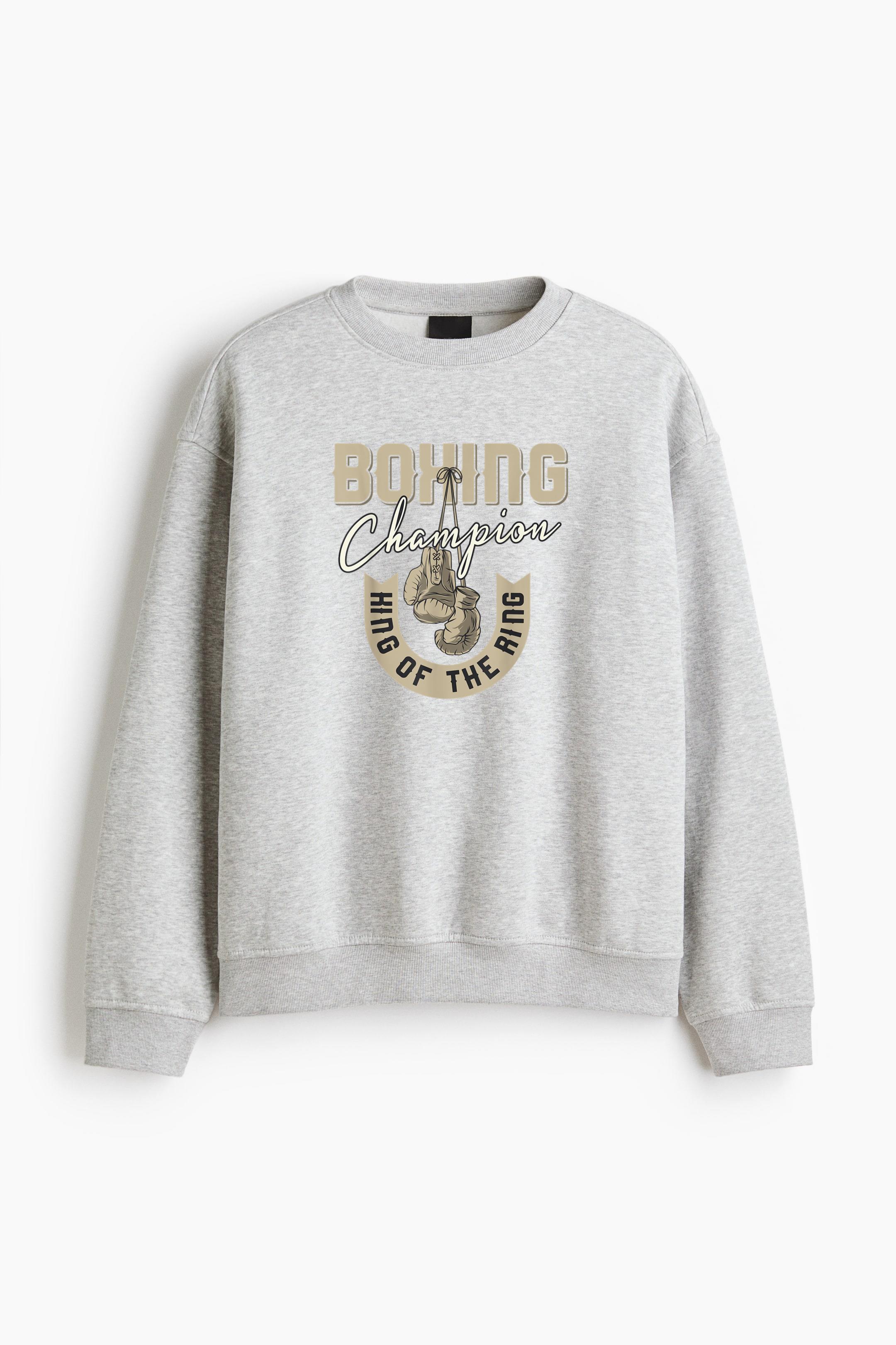 Boxing Champion King Of The Ring Regular Fit Printed Sweatshirt 