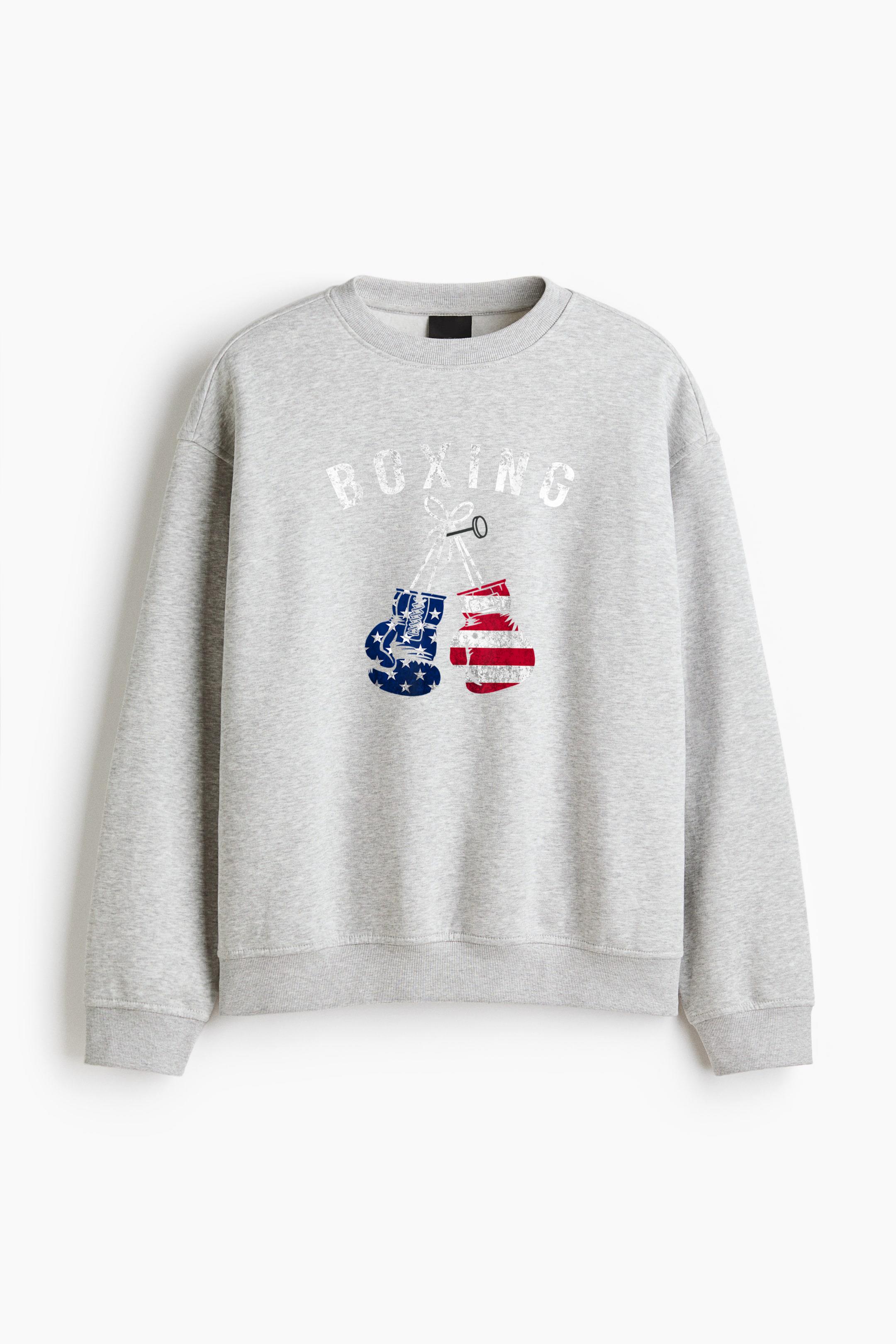 Boxing Gloves American Flag USA Regular Fit Printed Sweatshirt 