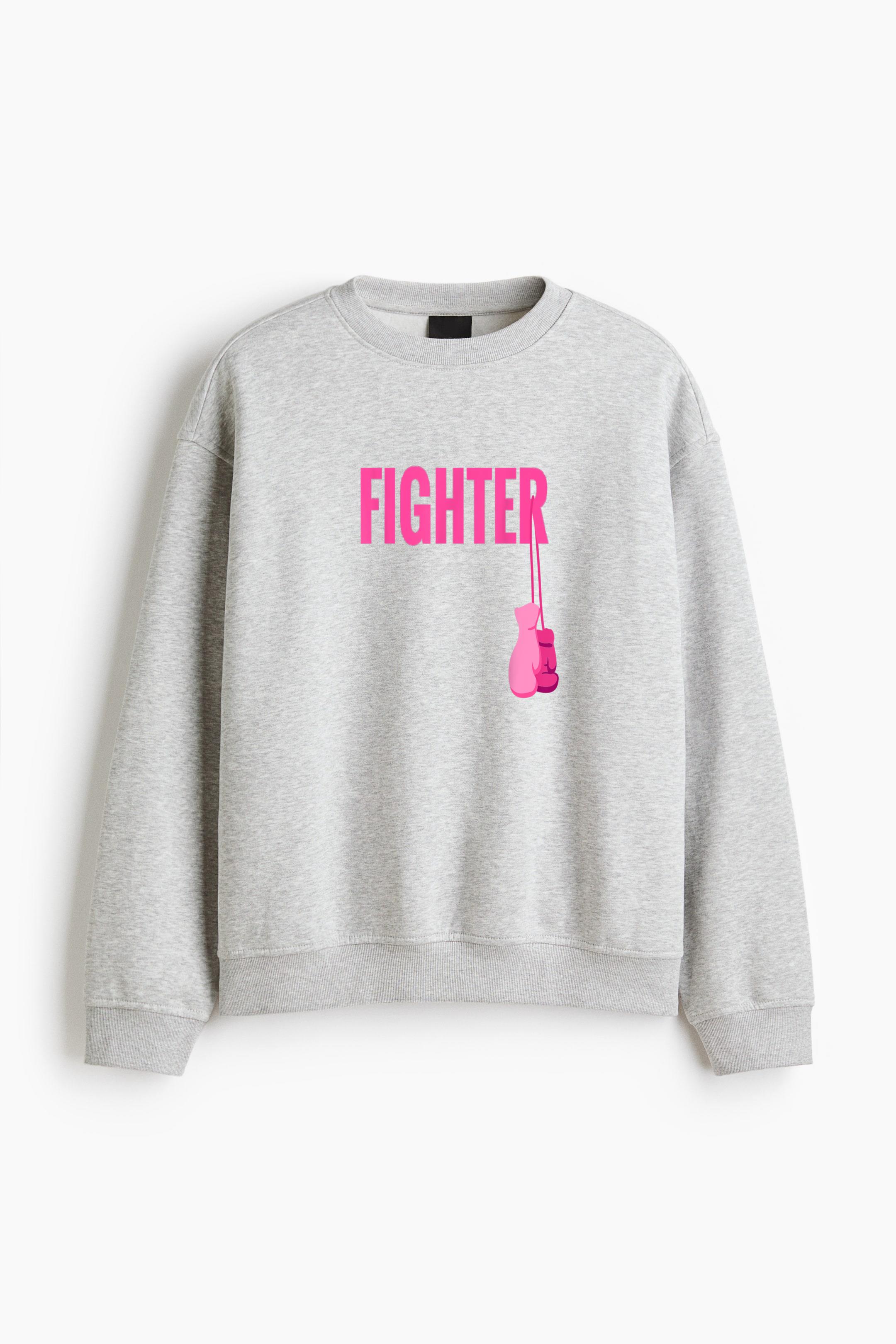 Boxing Gloves Breast Cancer Awareness Regular Fit Printed Sweatshirt 