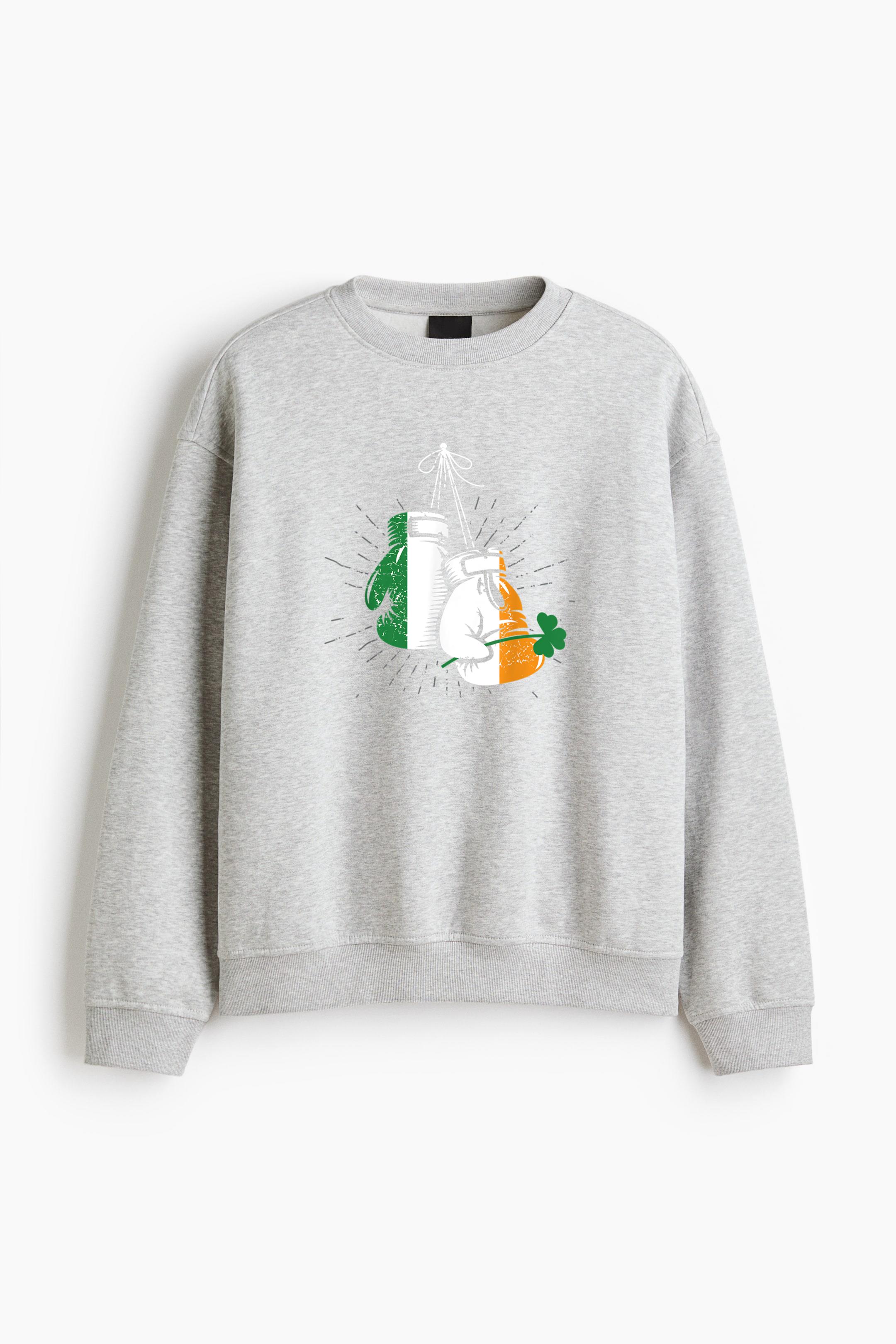 Ireland Flag Shamrock Irish Boxing Regular Fit Printed Sweatshirt 