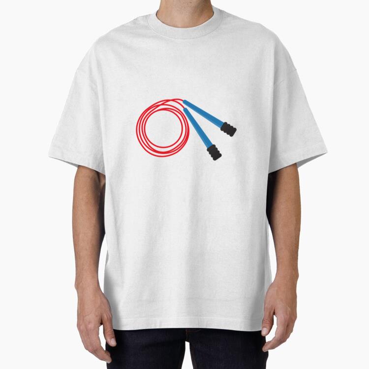 Jump Rope Icon Boxing Elements Oversized T-Shirt 