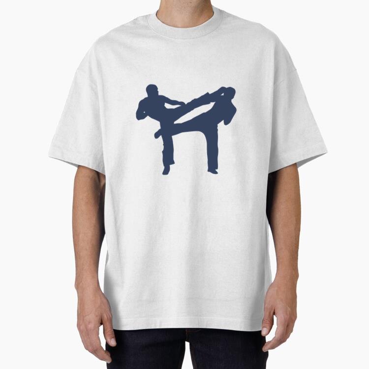 Kickboxing Boxing Fight Silhouette Oversized T-Shirt 