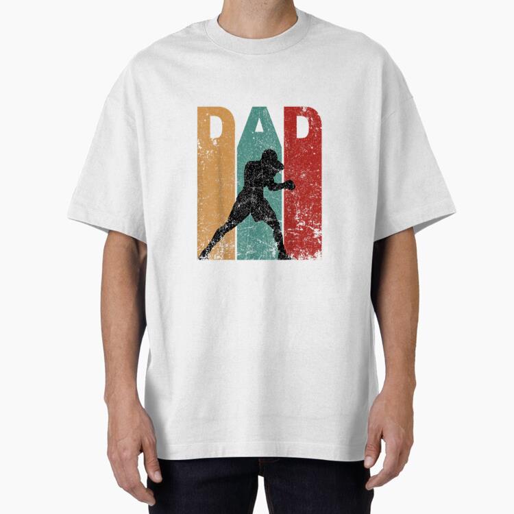 Vintage Boxing Dad Fathers Day Oversized T-Shirt 