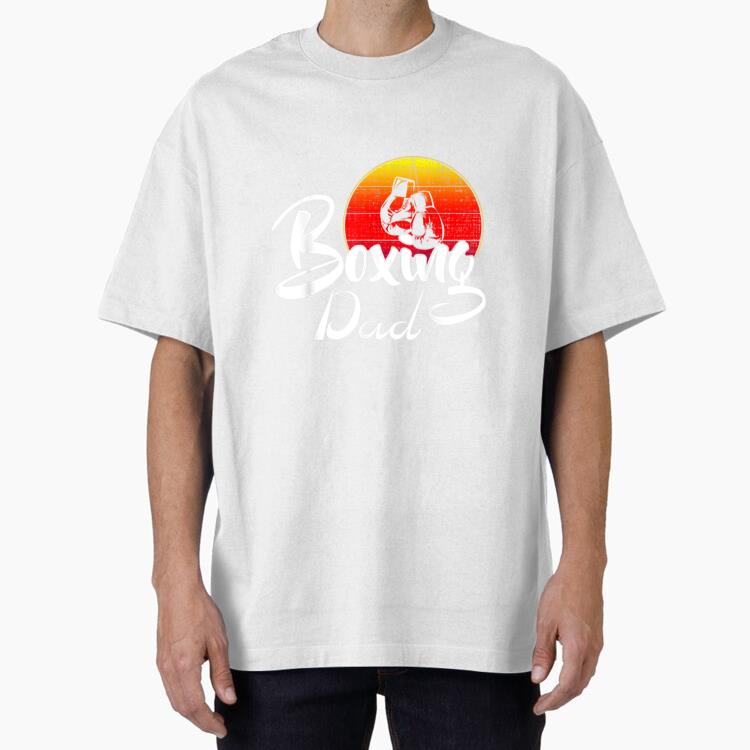 Vintage Boxing Dad Retro Sunset Oversized T-Shirt 
