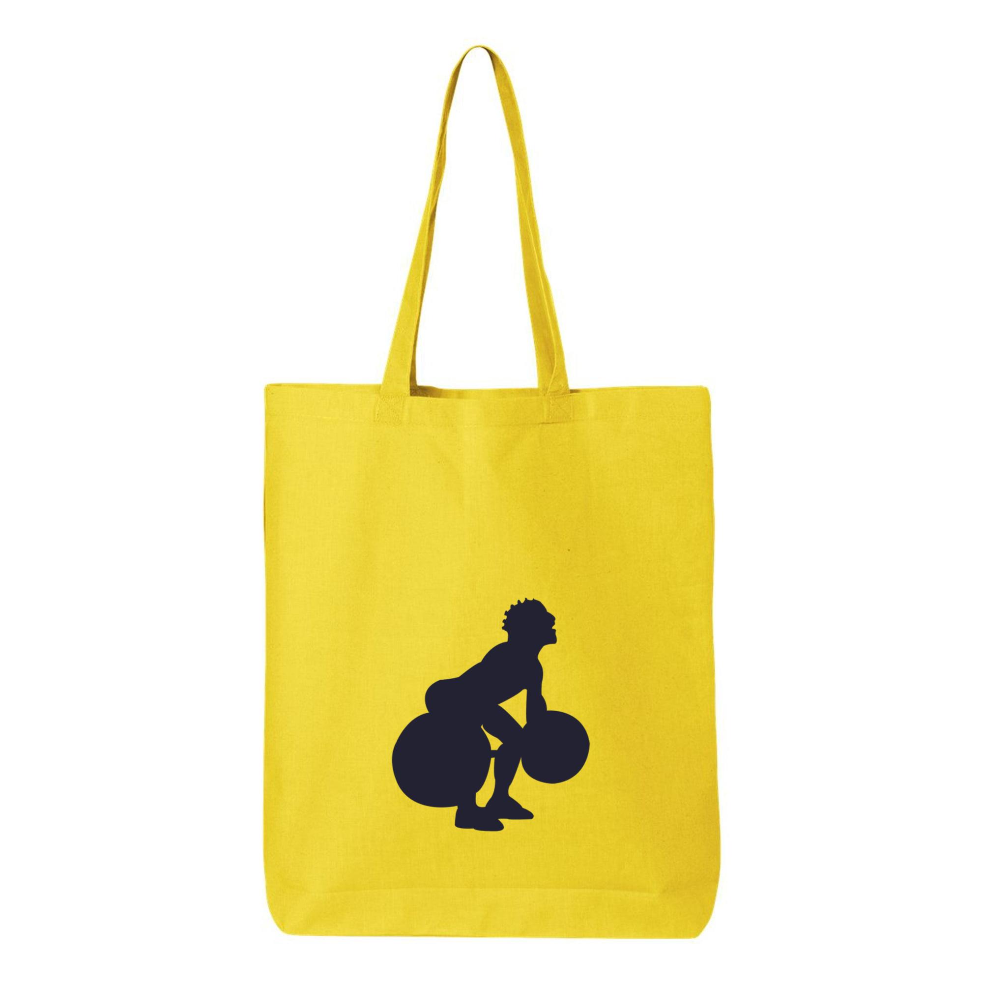 Weight Lifting Silhouette Canvas Tote Bag 
