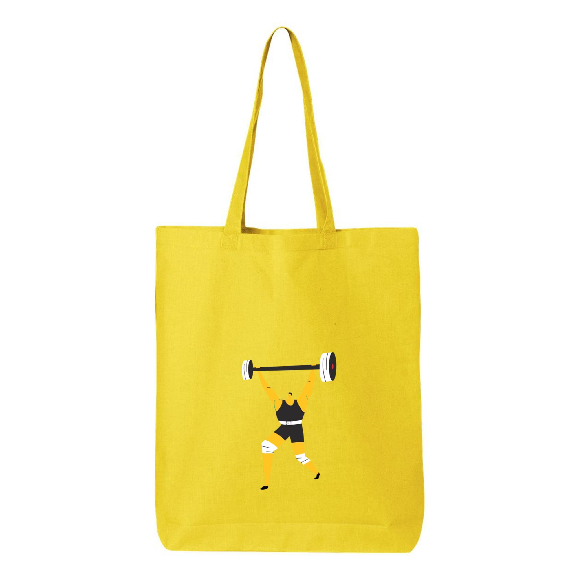 Weightlifter Character Canvas Tote Bag 