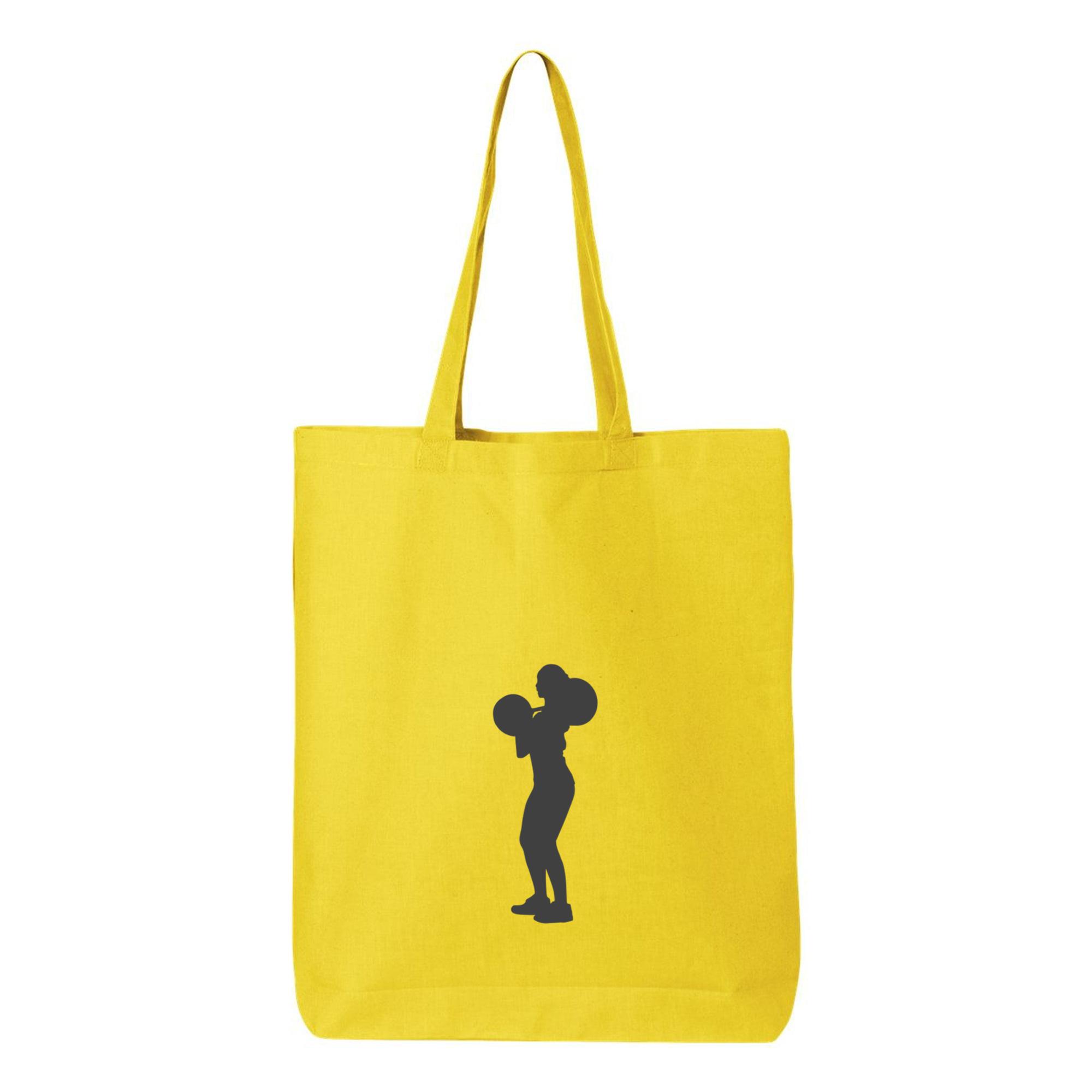 Woman Clean And Jerk Silhouette Canvas Tote Bag 