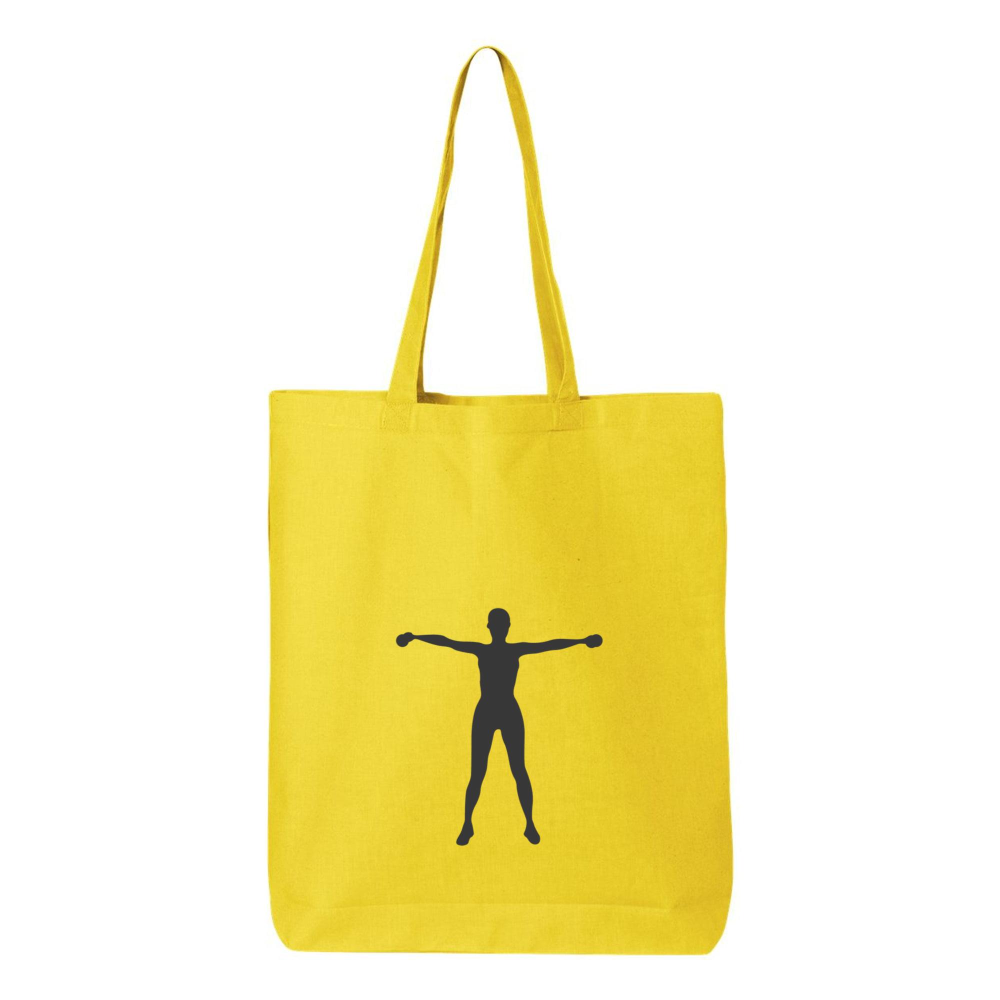 Woman Doing Exercise Fitness Silhouette Canvas Tote Bag 