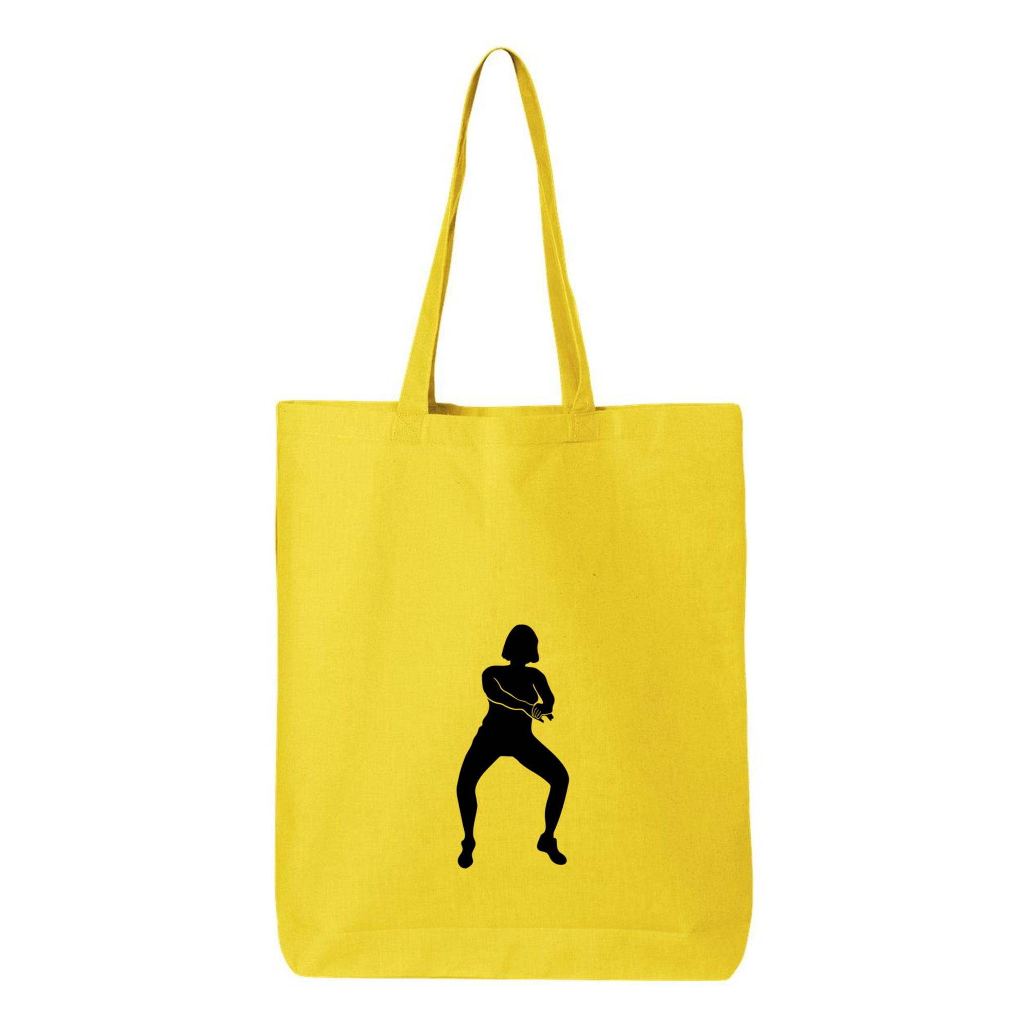 Woman Doing Squats Silhouette Canvas Tote Bag 