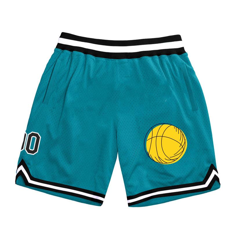 Yellow Basket Ball Hand Drawn Classic Basketball Shorts 